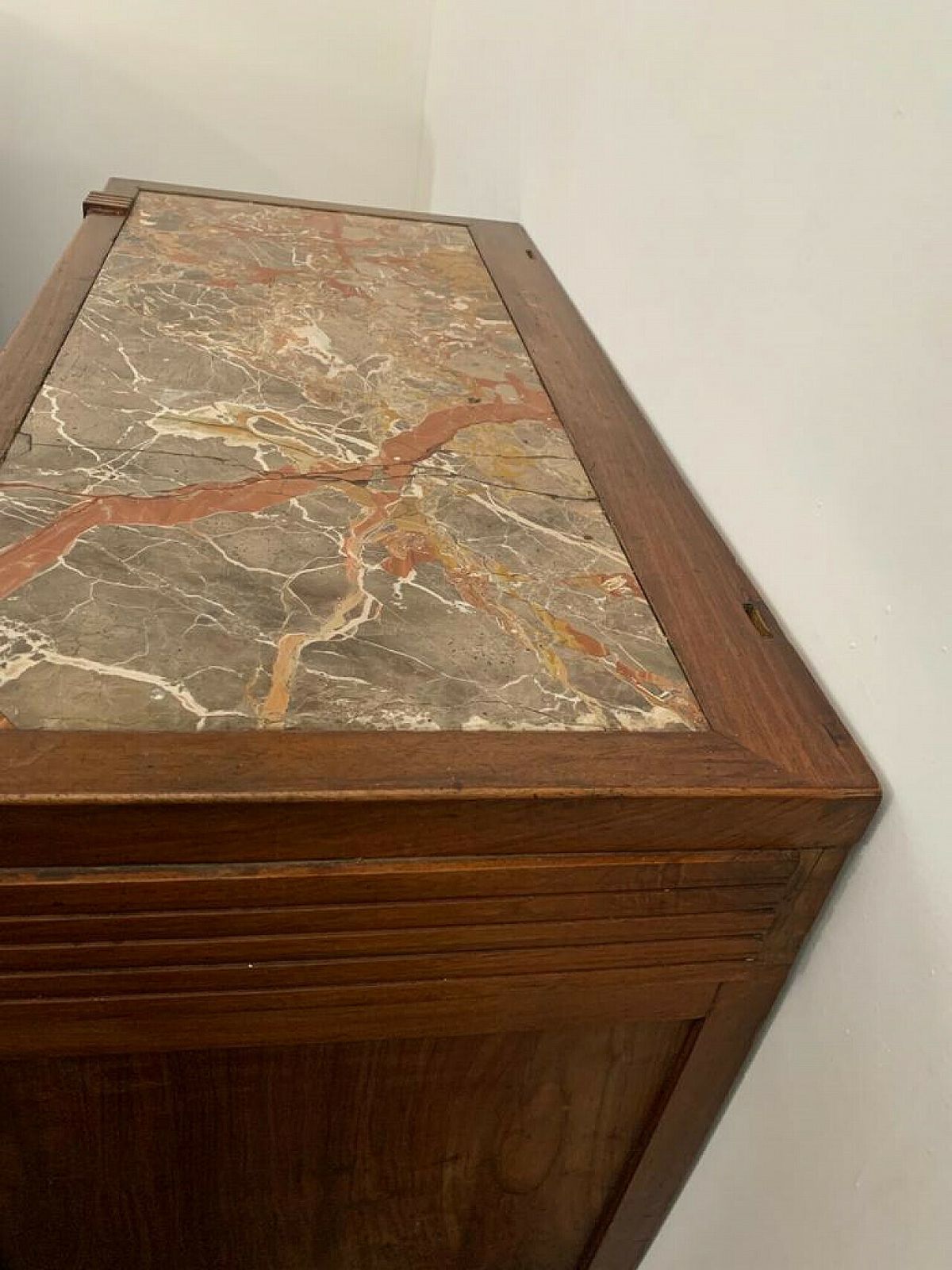 photo vinterior Art Nouveau Cherry Wood Sideboard With Mirror, Late 19th Century