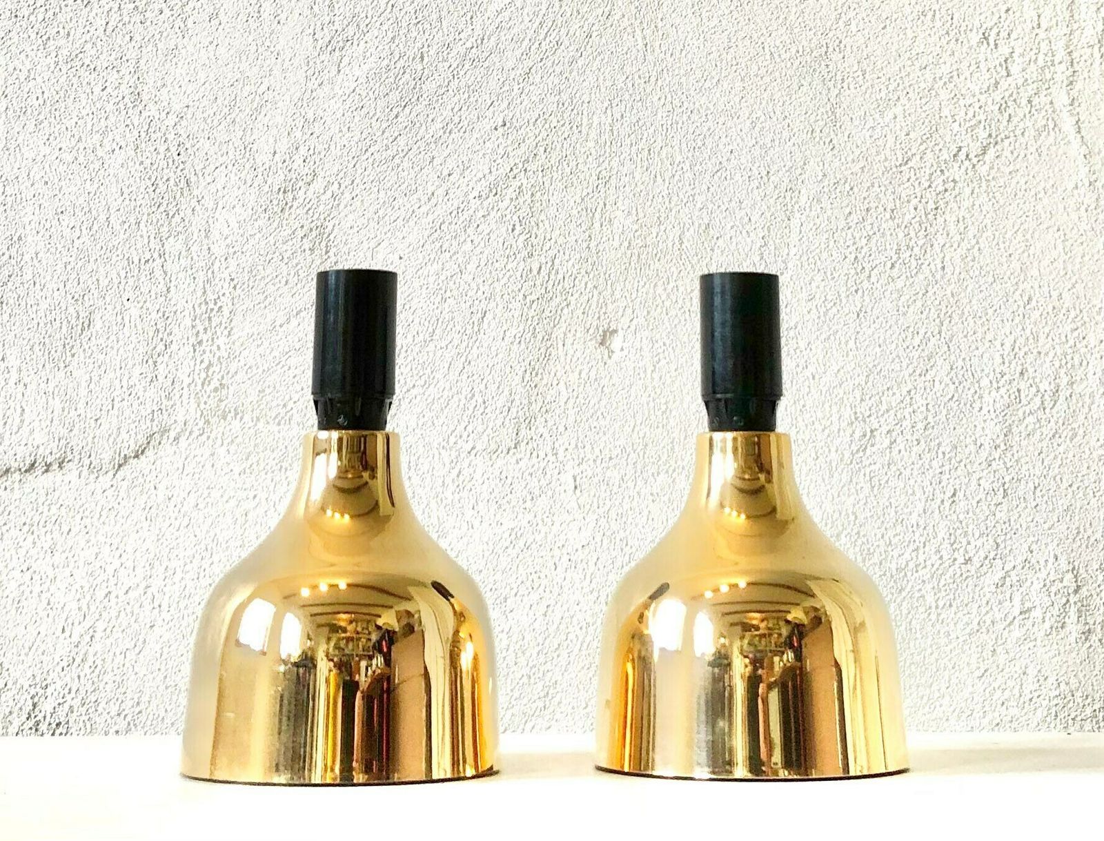 Pair Of Danish Mid Century “Goldina” Gold Table Lamps   Design From P. W. Denmark photo for sale