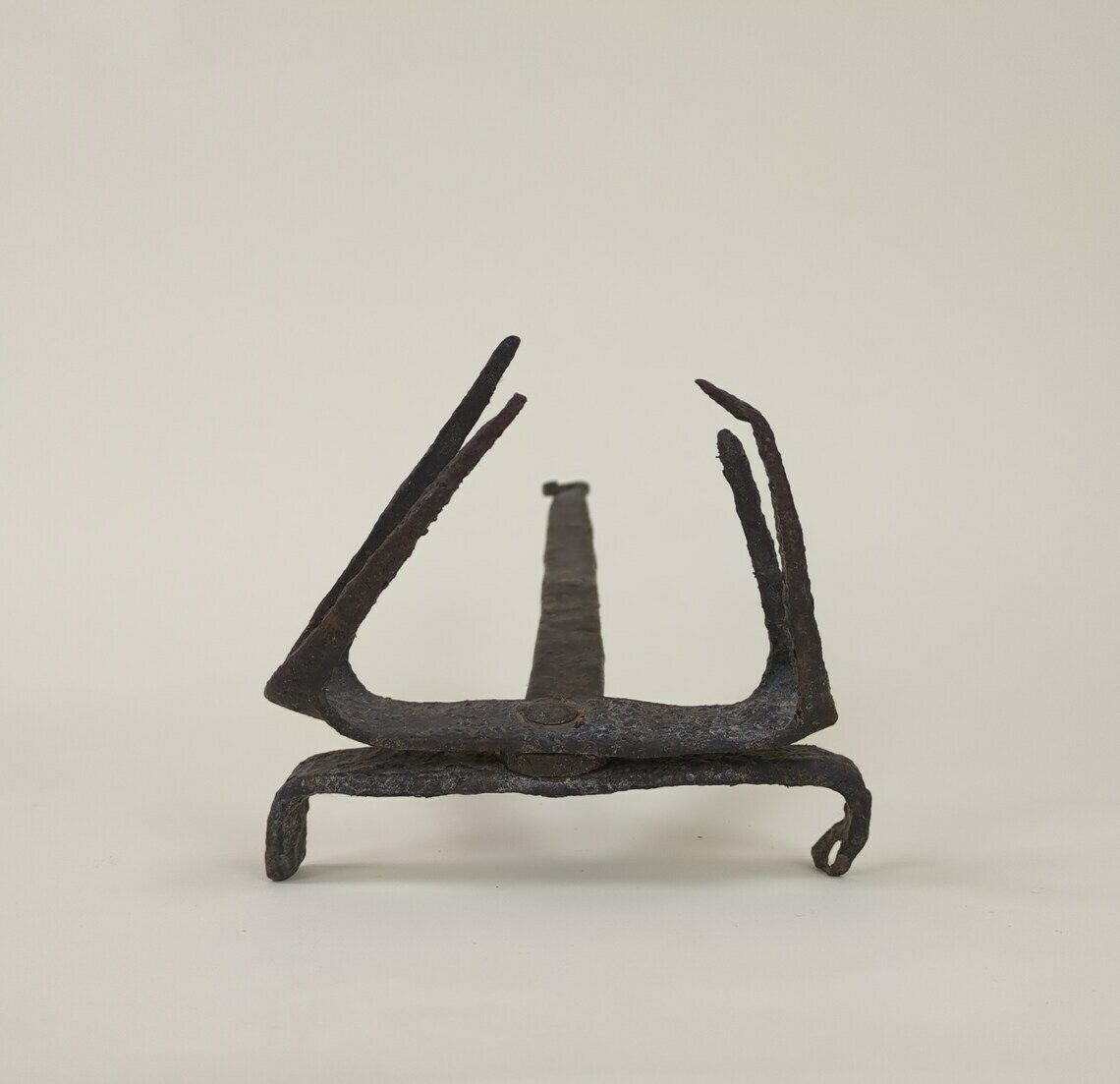 Antique Primitive French Hand Forged Iron Bread Toaster, 18th Century Folk Art photo vinterior