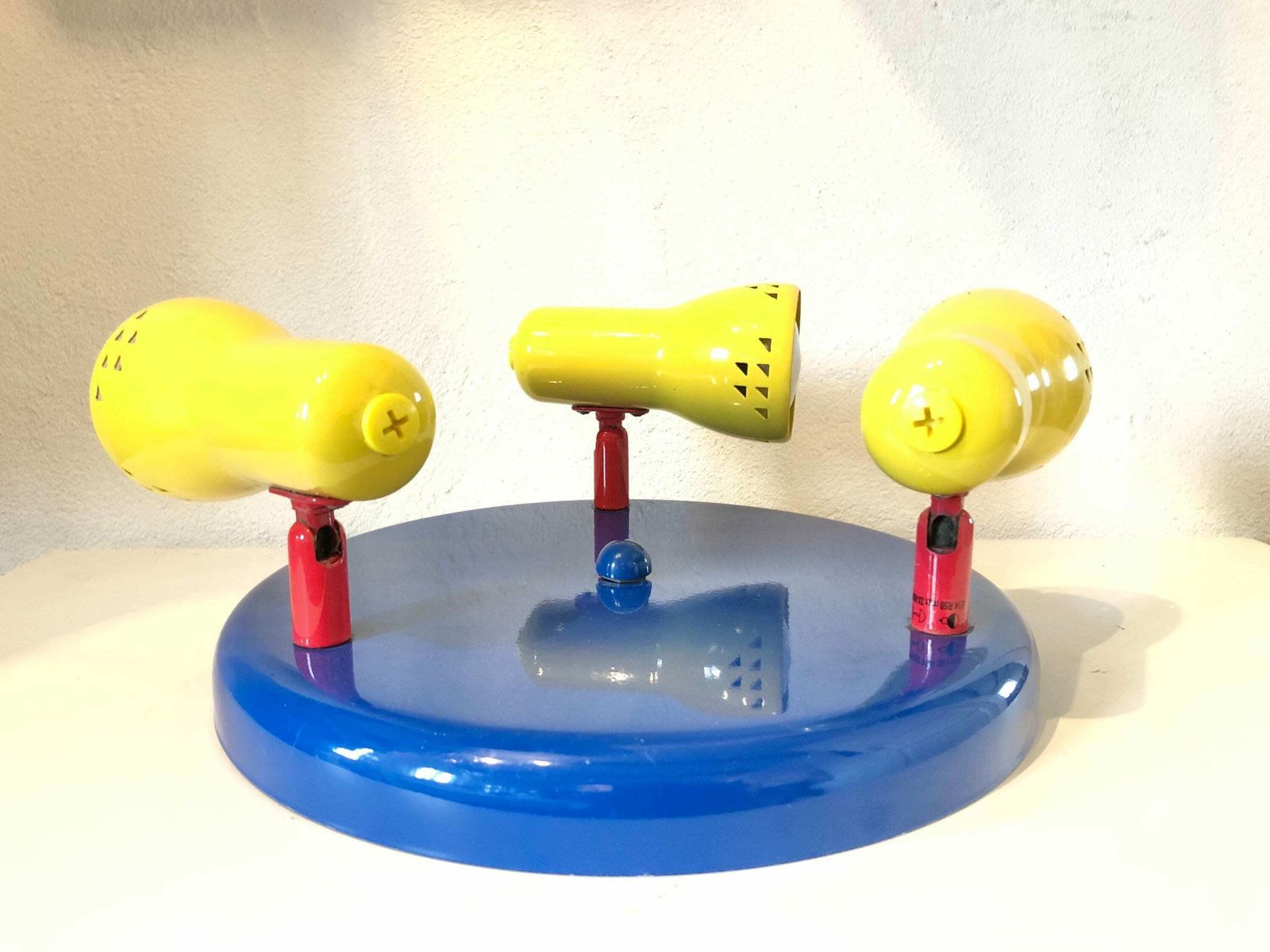 German Memphis Style Vintage Ceiling Spot Lamp In Red, Blue And Yellow Metal   Design From Brilliant