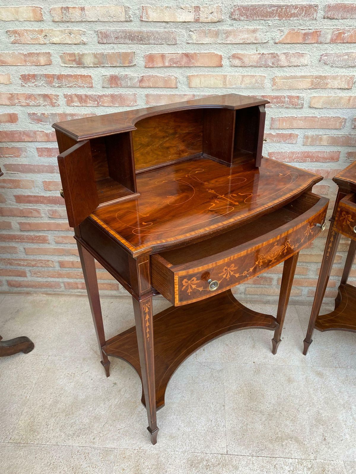 photo vinterior Nightstands With French Marquetry Inlaid, 1920s, Set Of 2