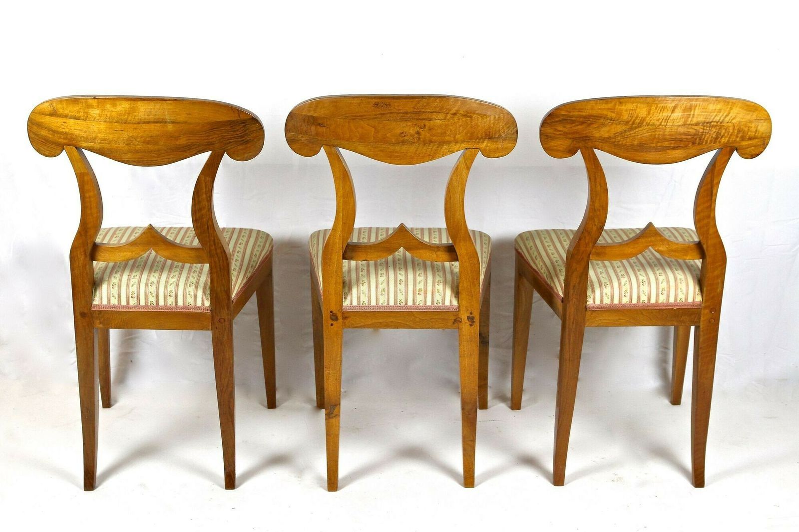 Furniture Set Of 6 Biedermeier Nutwood Shovel Dining Chairs, 19th Century, At Ca. 1830 photo