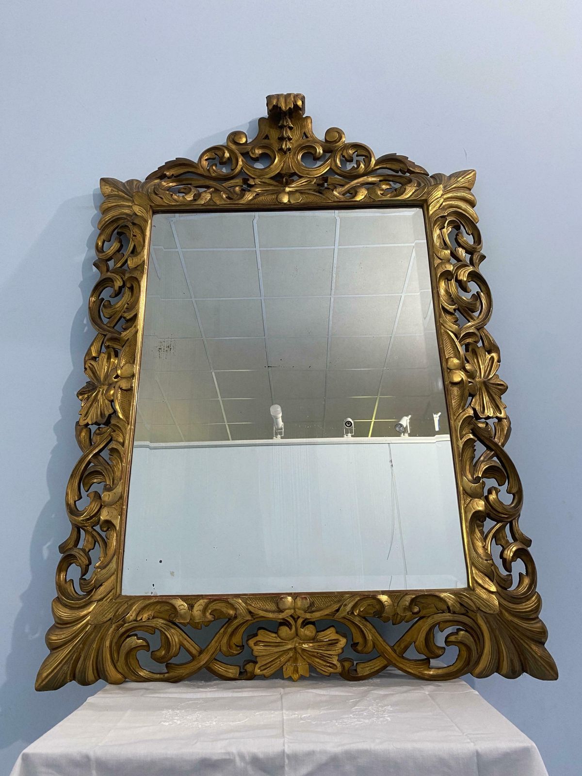photo furniture Antique French Gilded Gold Leaf Mirror From The Louis Philippe Era, 1850