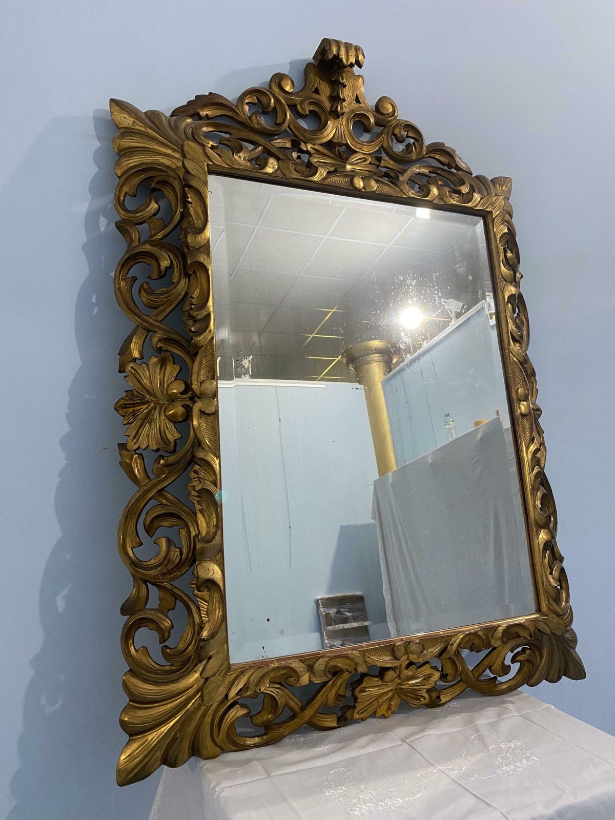 photo buy Antique French Gilded Gold Leaf Mirror From The Louis Philippe Era, 1850