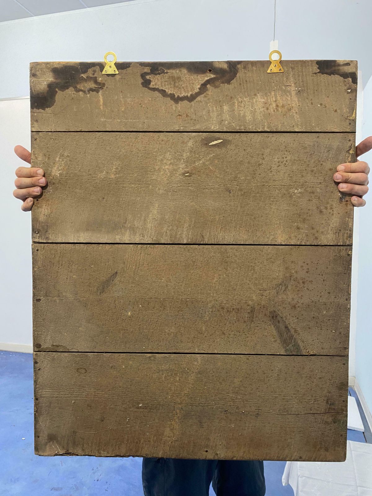 photo for sale Antique French Gold Leaf Gilded Mirror Cabinet Empire Era 1820s