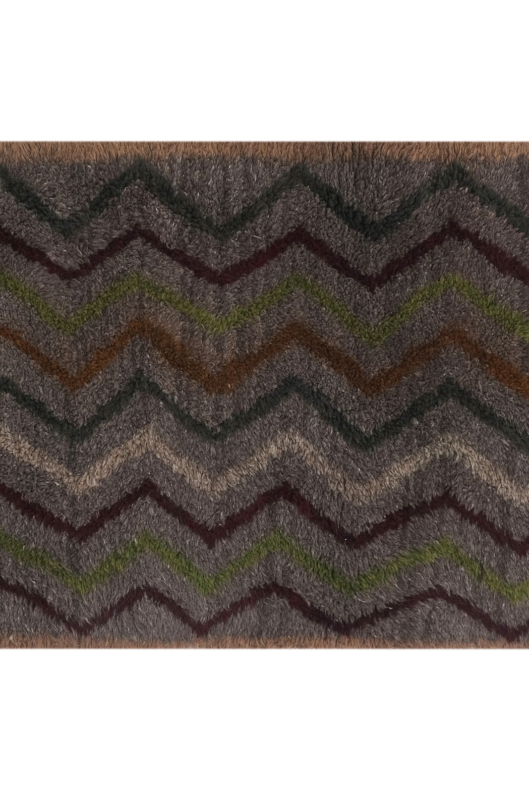 Turkish Gray Wool Shaggy Tulu Runner 2'10" X 7' photo for sale