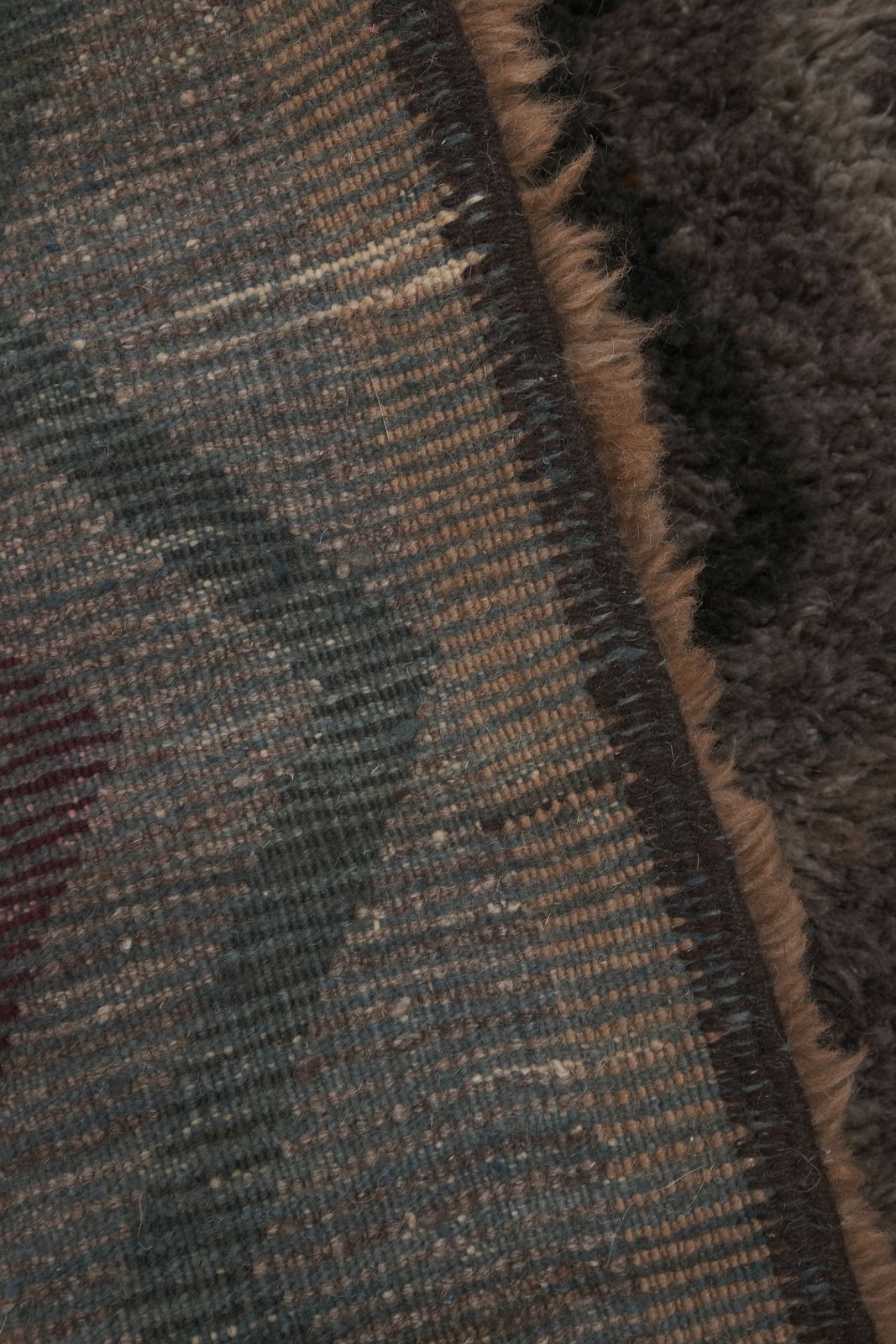 Turkish Gray Wool Shaggy Tulu Runner 2'10" X 7' photo vinterior