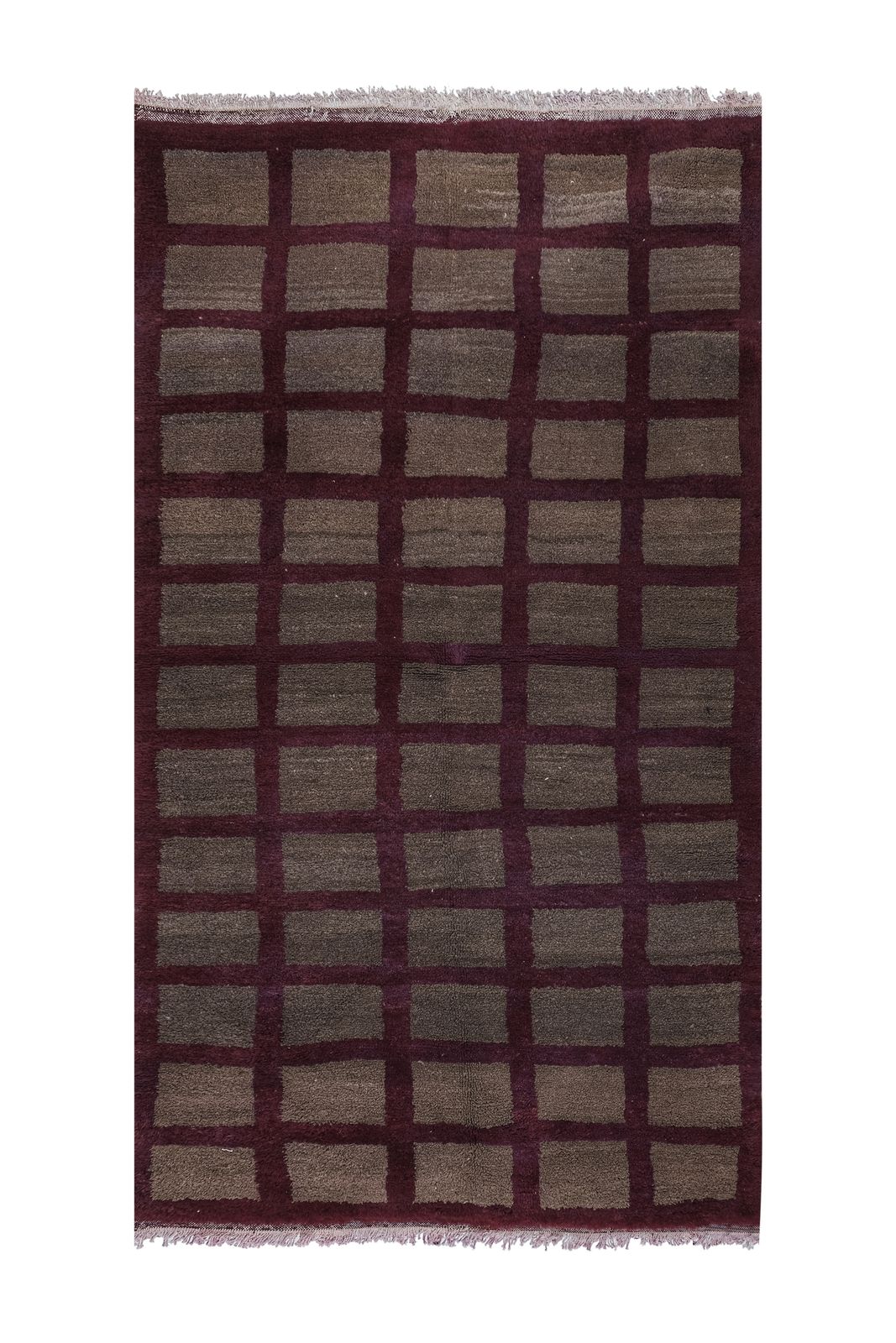 1980s Angora Gray Wool Shaggy Tulu Rug 3'8" X 6'10"