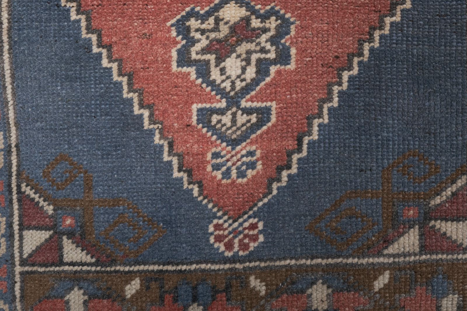 photo furniture Red Turkish Vintage Handmade Geometric Anatolian Rug   Set Of Two