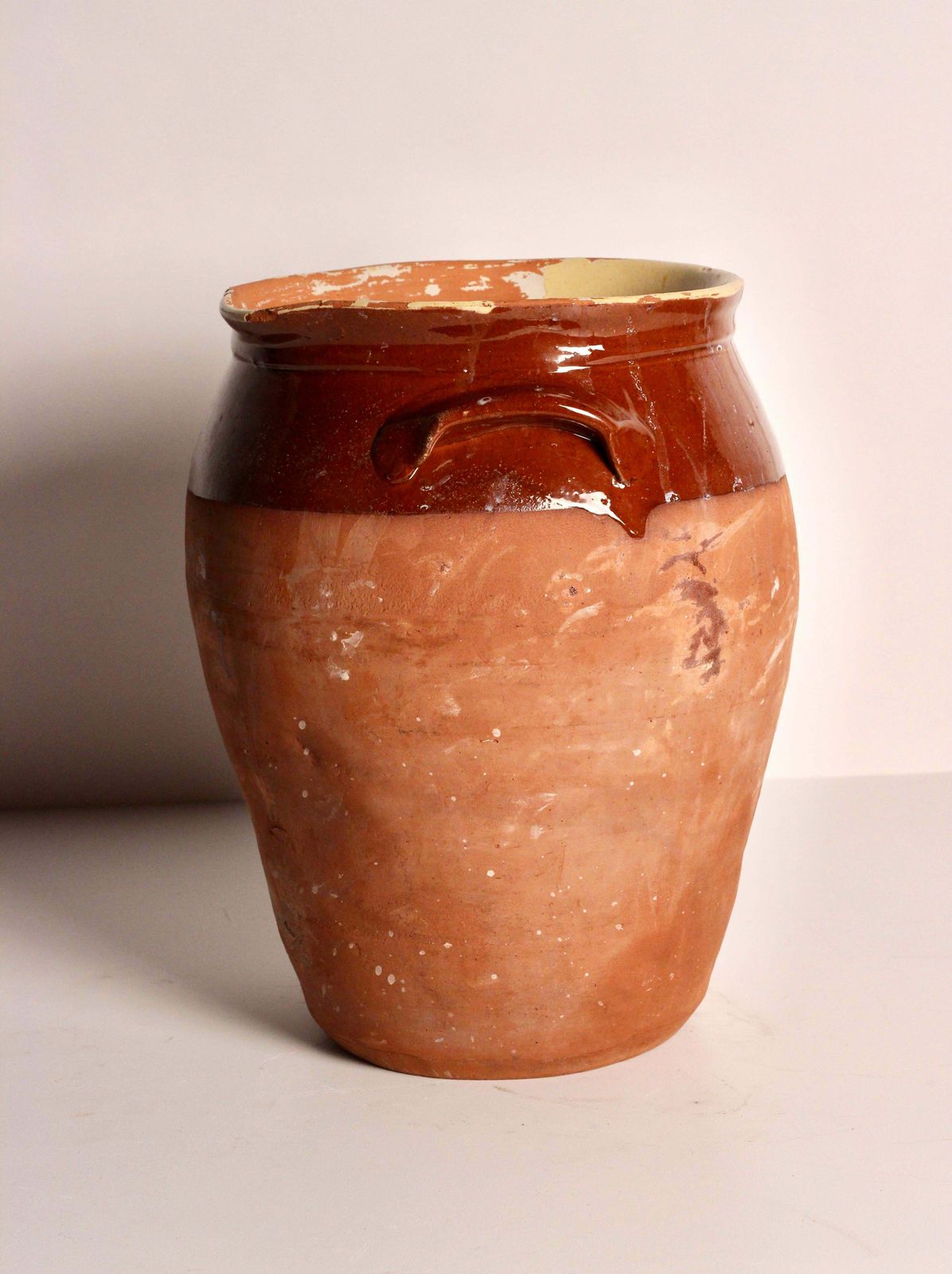 19th Century Dairy Jug In Terracotta Twin Handles From The Cotswolds England photo for sale