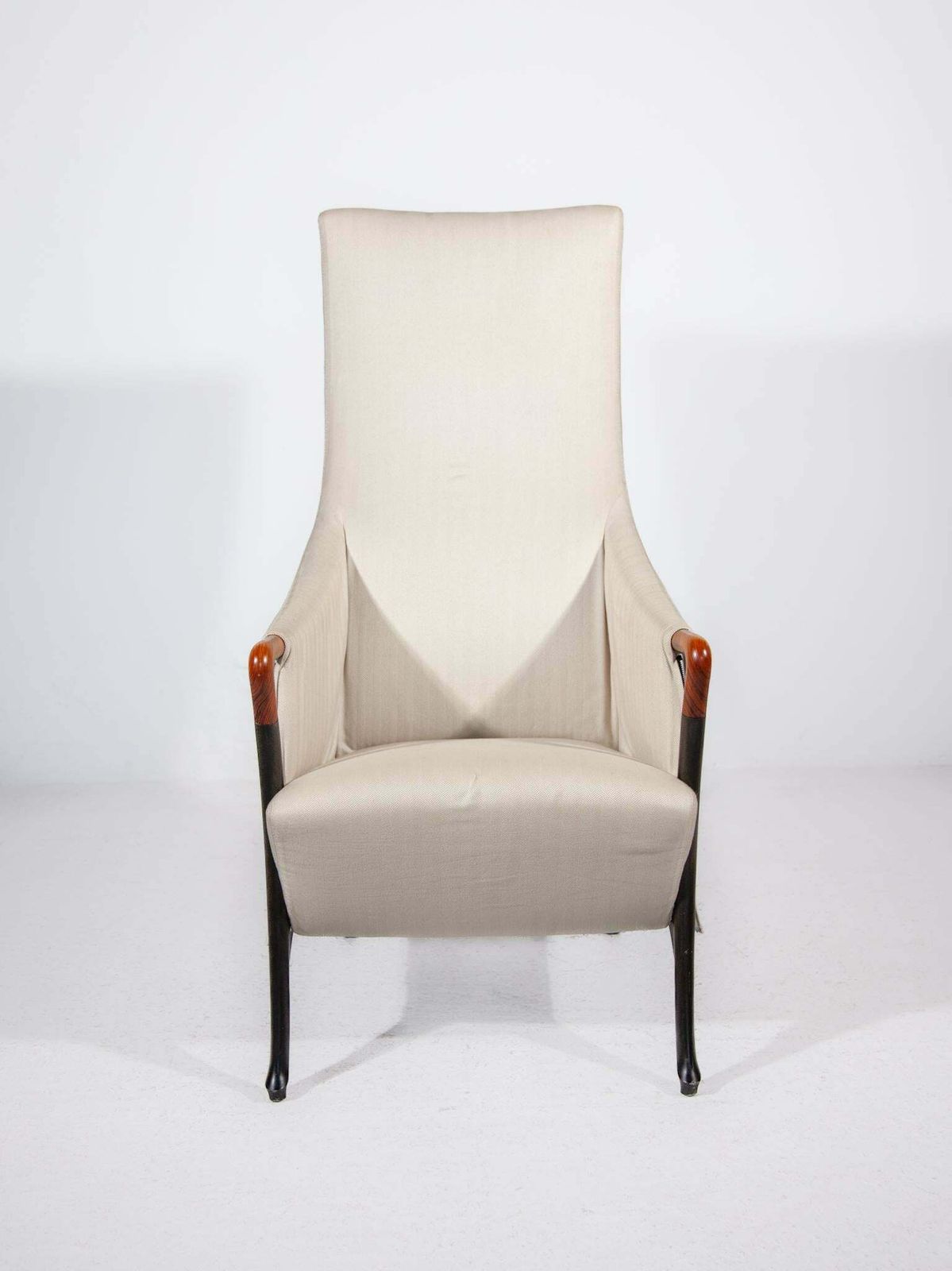 Set Of Two Highback Lounge Chairs And Footstool By Umberto Asnago, 1980 photo furniture