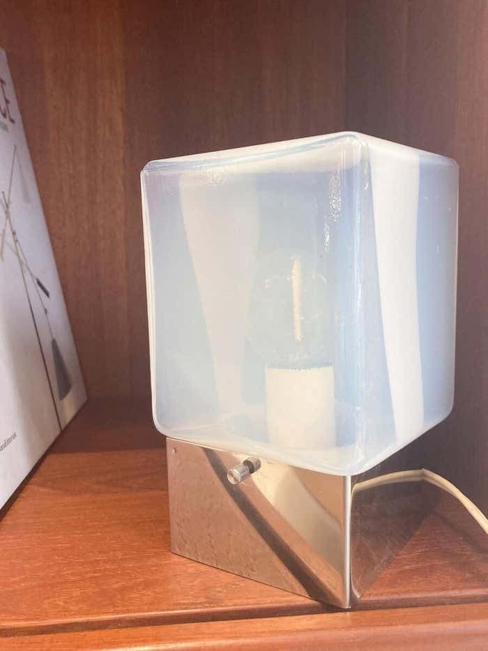 Mid Century Modern Glass Table Lamp, Carlo Nason Style, 1960s photo for sale