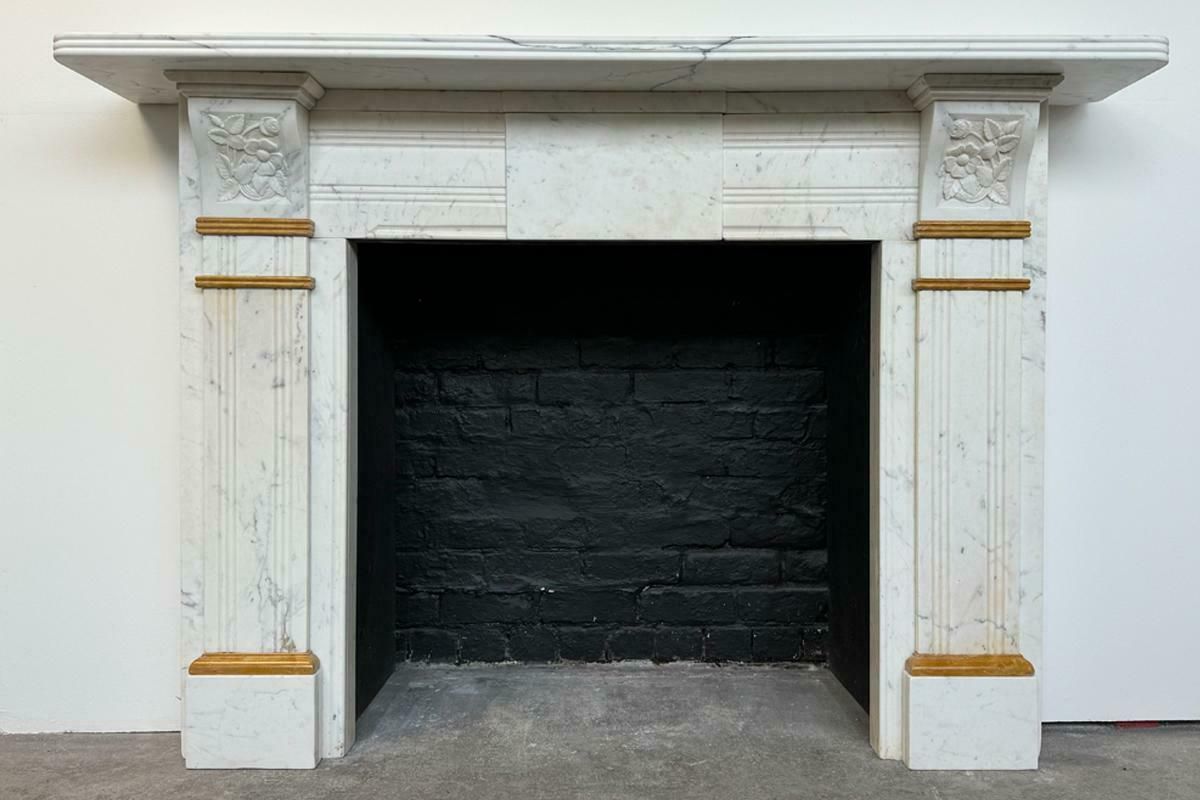 Antique Victorian Statuary Marble Fireplace Surround photo furniture