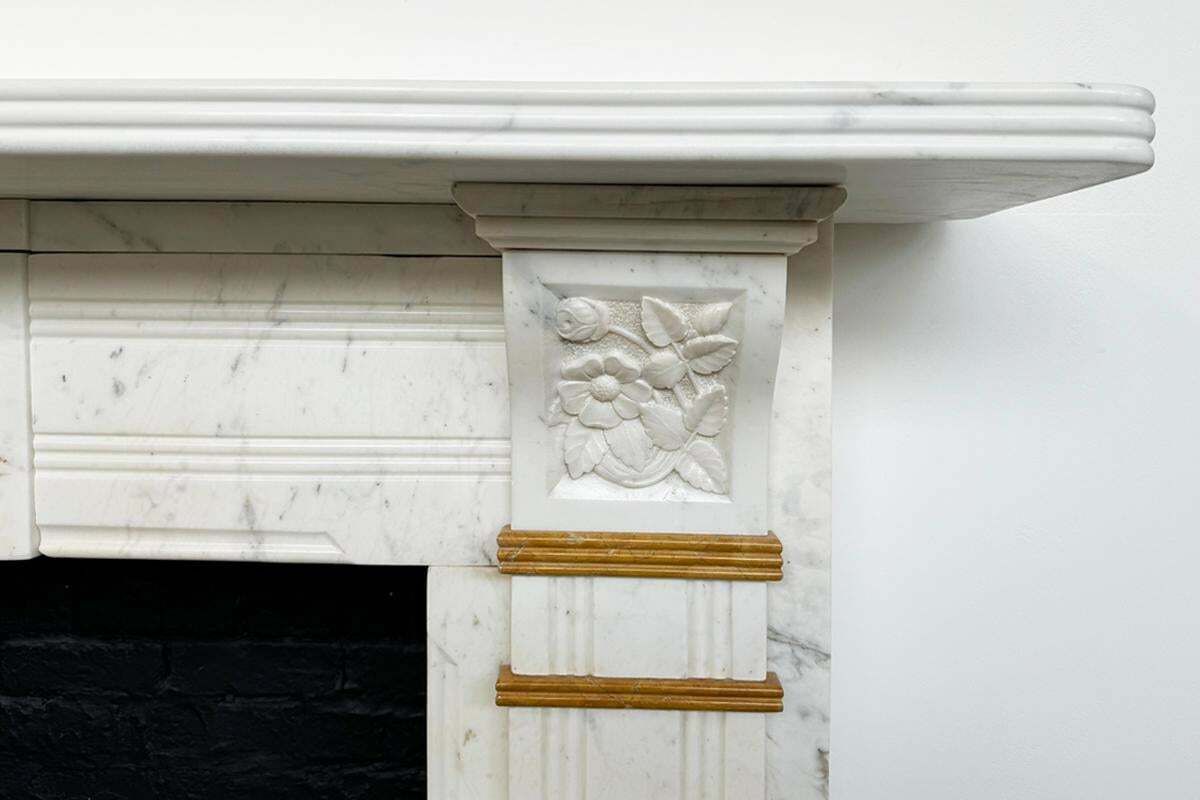 Antique Victorian Statuary Marble Fireplace Surround photo 6800.0
