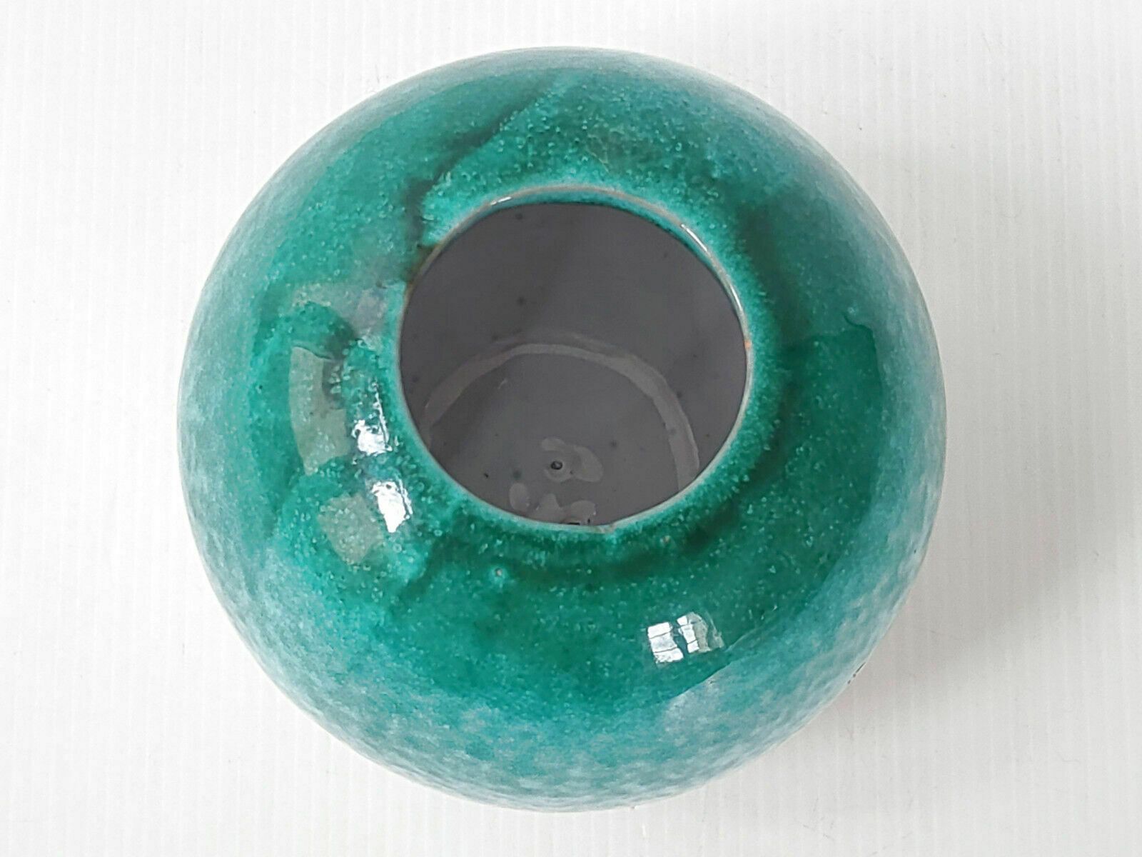 Vintage Ball Vase 1960 Glossy Stoneware Ceramic 60s 1960s Raku 60s photo furniture