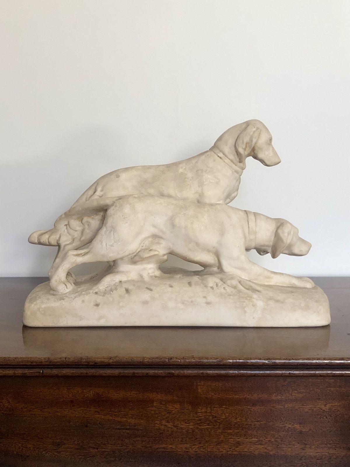 19th Century Parian Sculpture Of Hunting Dogs photo 625.0