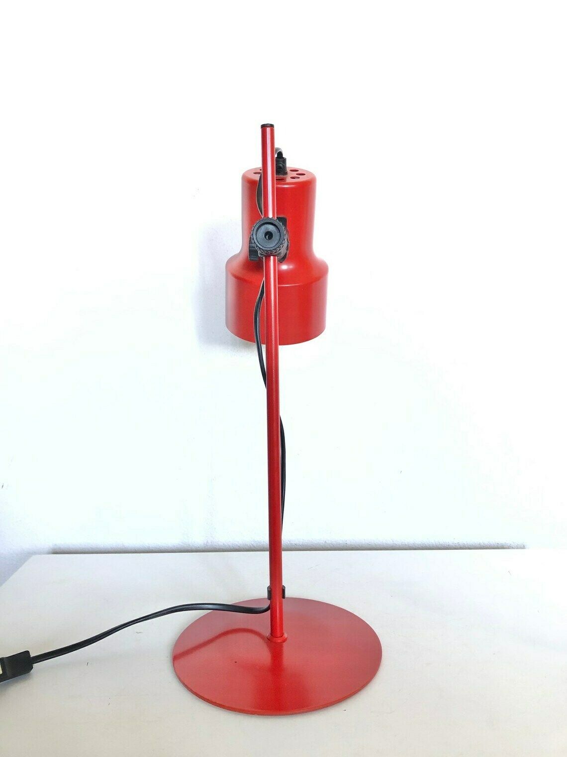 Danish Mid Century Table Lamp In Red Metal With Black Details  Design From Vitrika photo 195.0