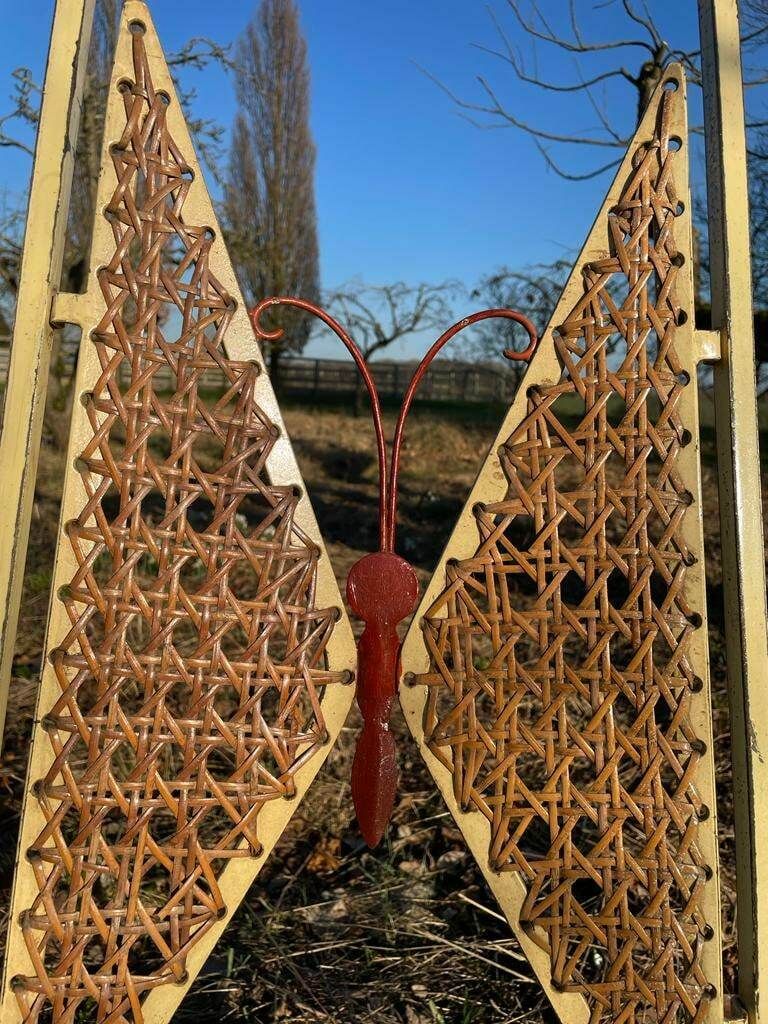Wrought Iron Mid Century Modern Hollywood Regency 1970s Butterfly Chairs photo vinterior