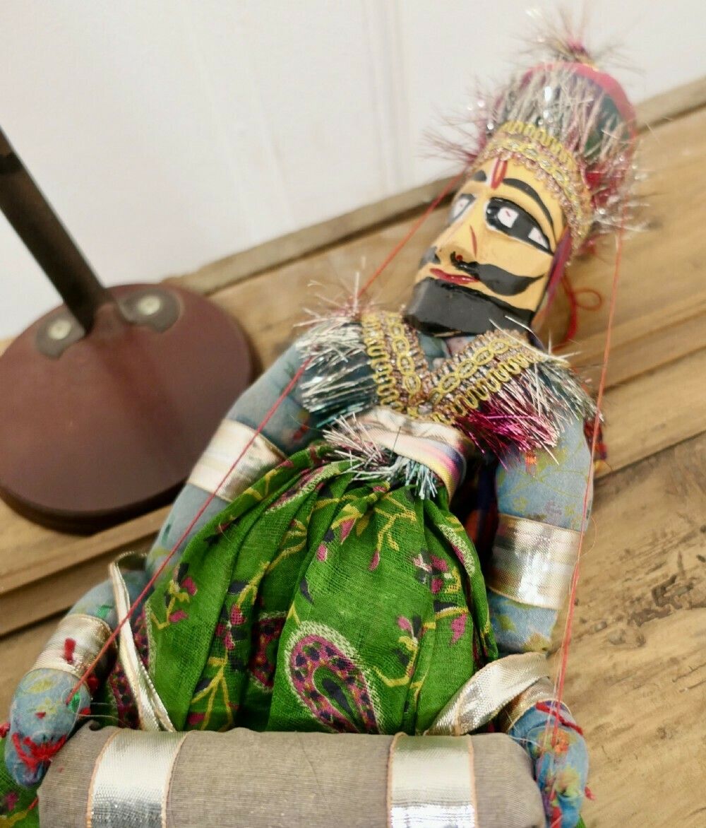 Pair Of Indian Handmade Vintage Rajasthani Kathputli Puppets photo buy