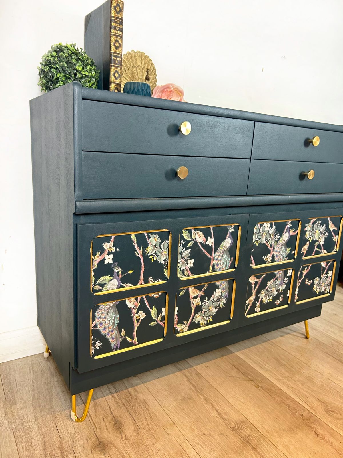photo vinterior Blue Teal And Peacock Nathan Mid Century Cocktail Cabinet And Drinks Cabinet
