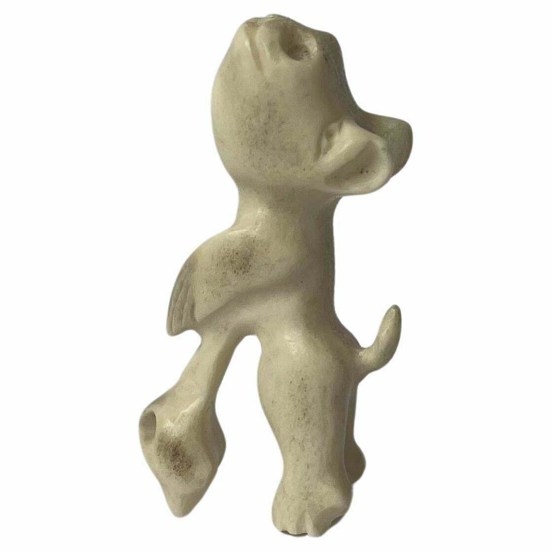 Inuit Tupilak   Mythological Figurine In Carved Bone, Greenland 1930s