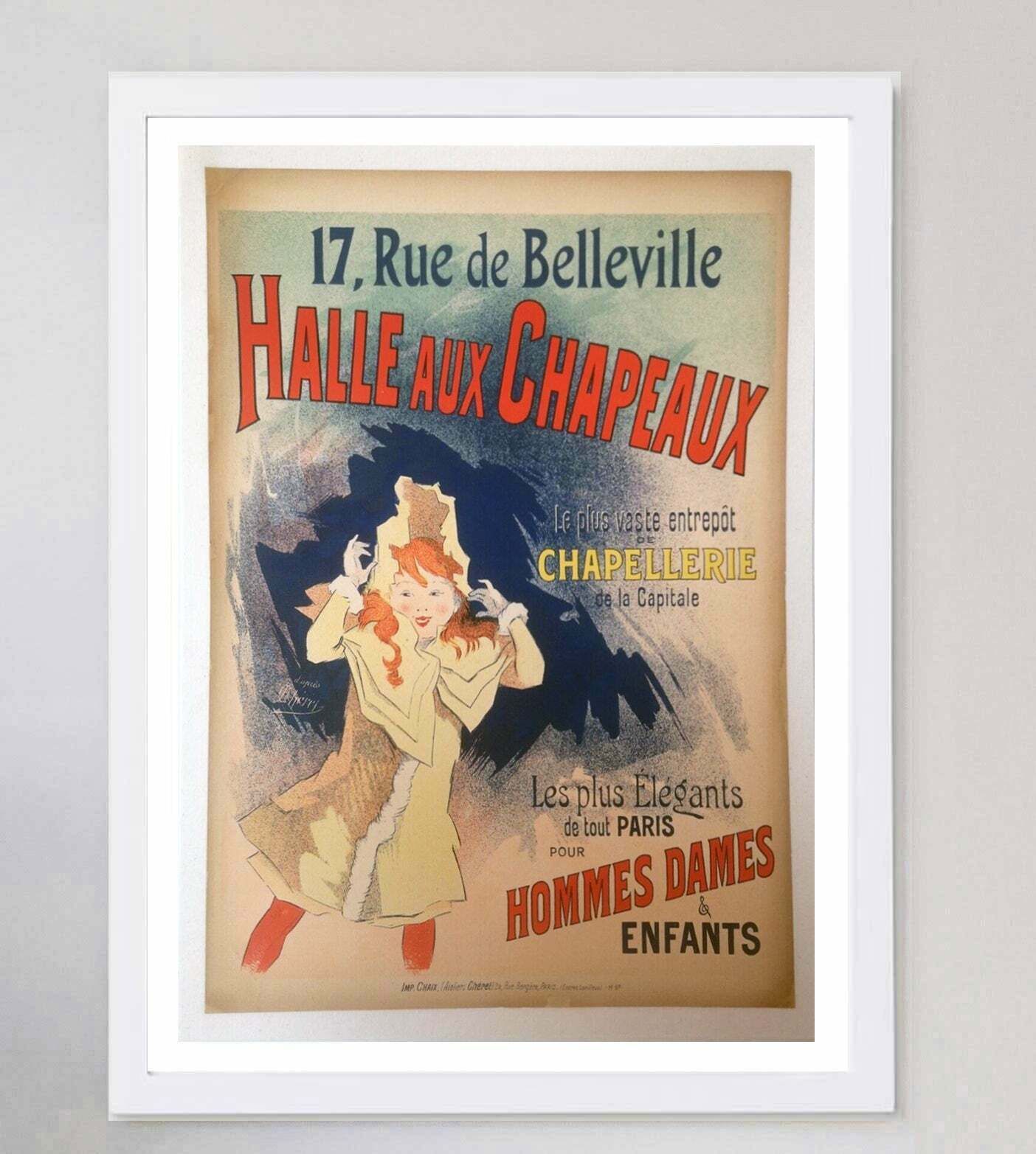 Halles Aux Chapeaux   Jules Cheret Original Vintage Poster,1892 photo furniture