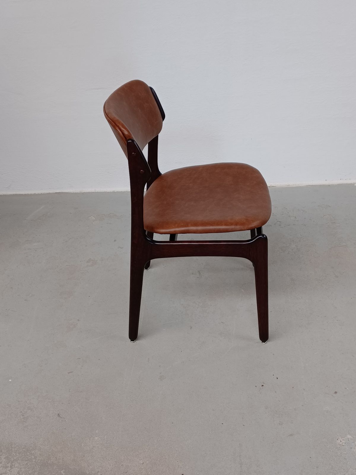 photo furniture Erik Buch Set Of Eight Fully Restored Tanned Oak Dining Chairs Inc. Custom Reupholstery 1960s