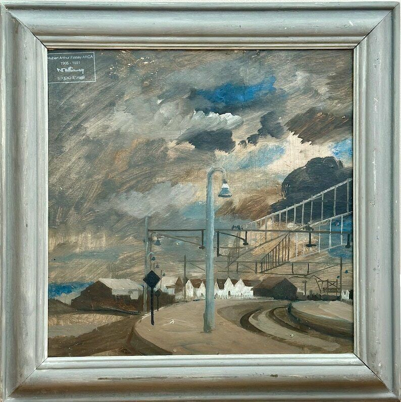 Hubert Arthur Finney Arca (1905 1991) Modern British Oil On Board photo furniture