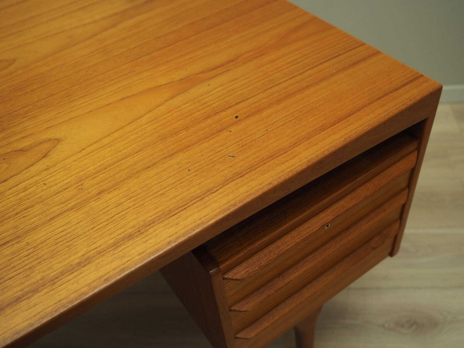 Furniture Teak Desk, Danish Design, 1960s, Designer: Vald Mortensen, Production: Odense photo