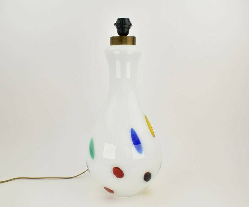 Large Murano Glass Table Lamp By Dino Martens For Aureliano Toso, 1960s | Italian Statement Accent Light Mid Century Modern Vintage photo Lighting