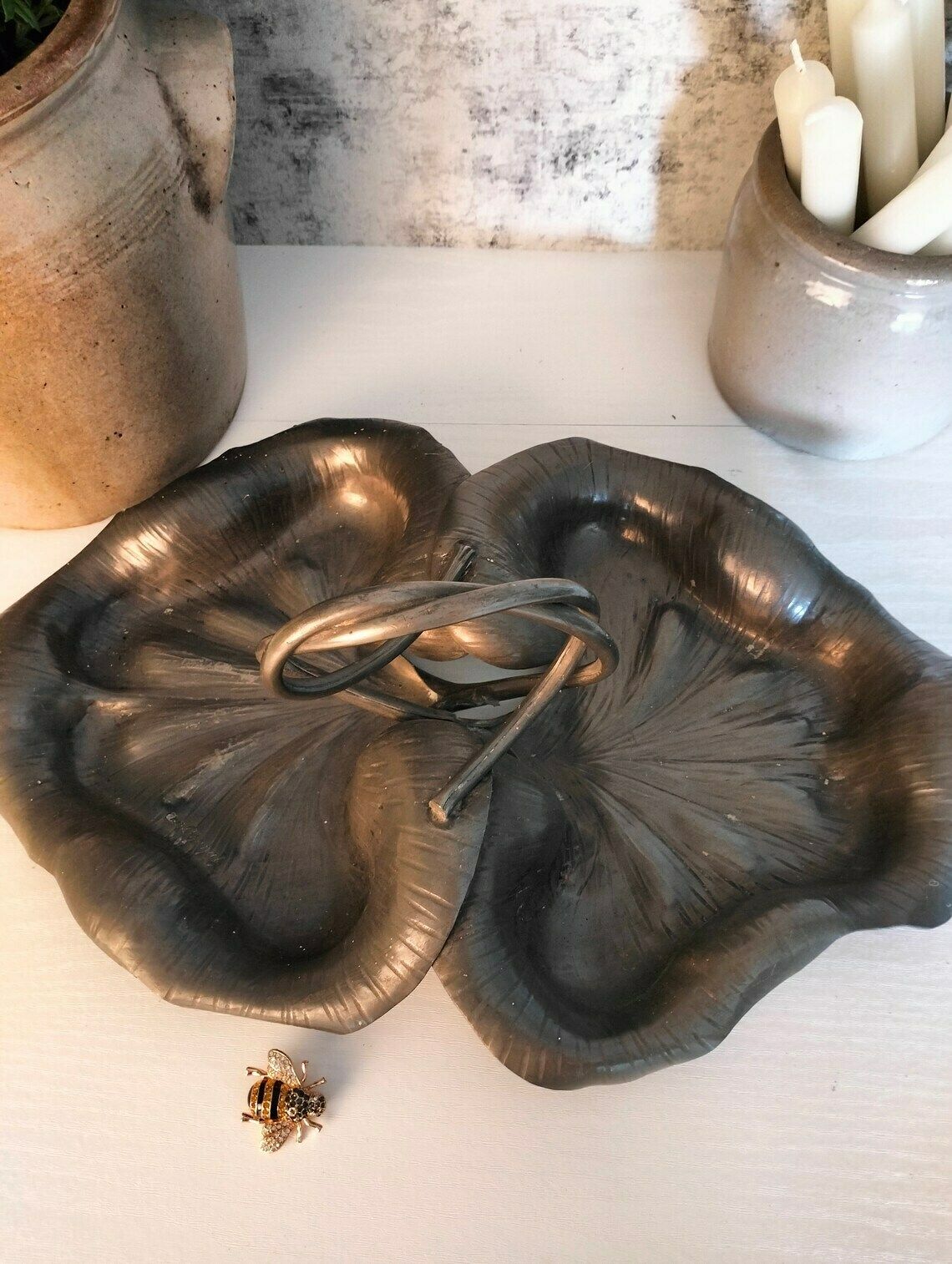 Antique French Art Nouveau Tray, A.E. Chanal, Fruit Bowl, Sweet Bowl, Dresser Accessory photo furniture