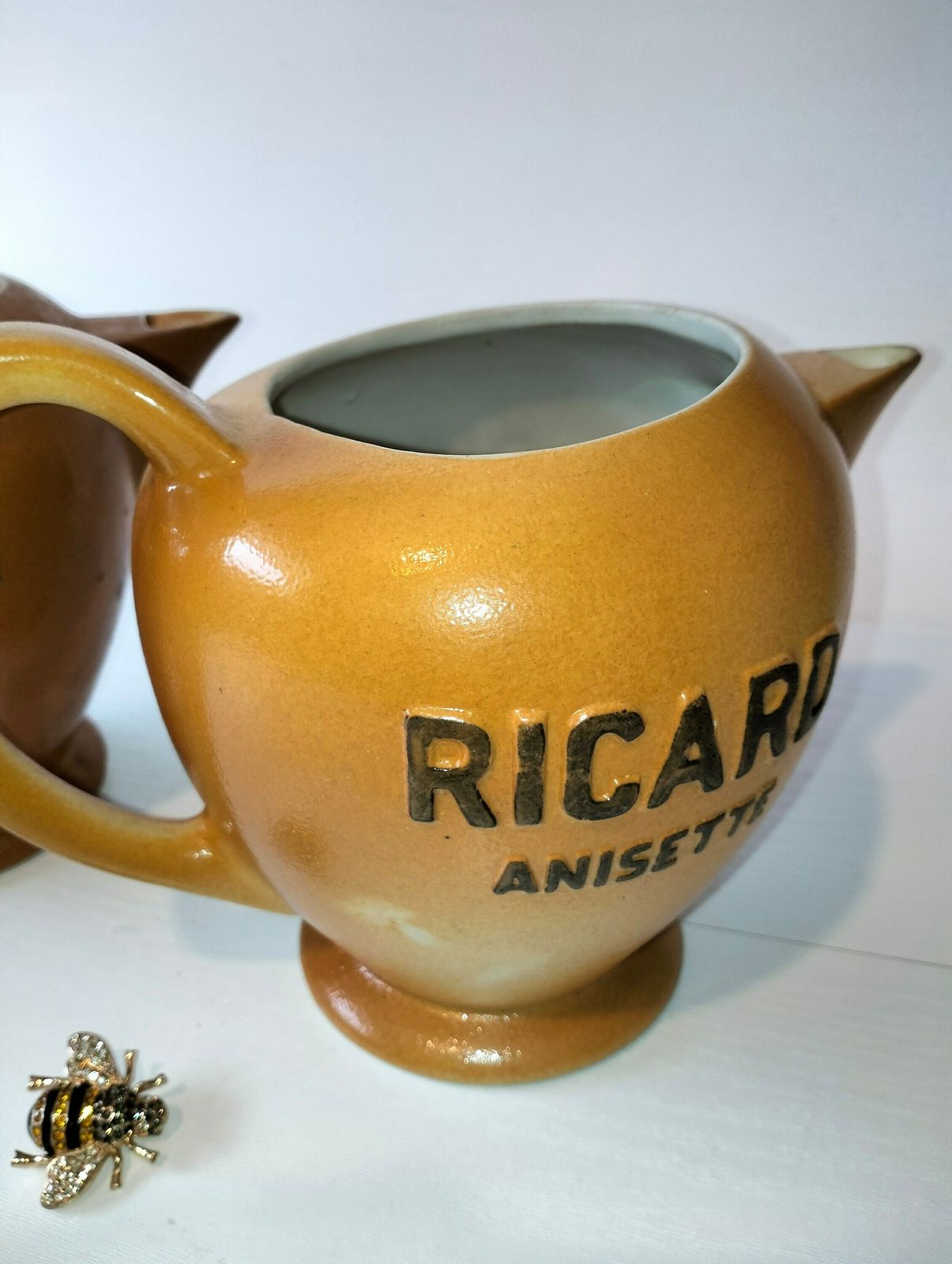 French Retro Ricard Jug, Ricard French Ceramic Pitcher, Bar Cafe Restaurant Decor, Aperitif Water Pourer photo buy