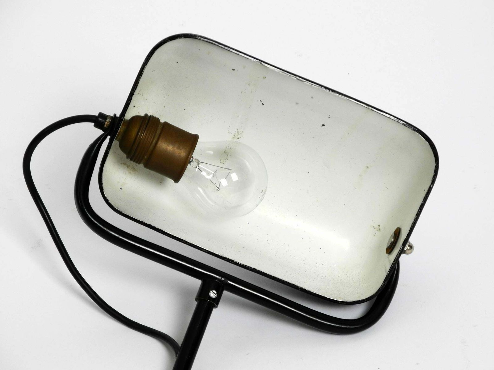 760.0 Very Rare Original 1940s Kaiser Idell Industrial Metal Table Lamp Model 6581 photo