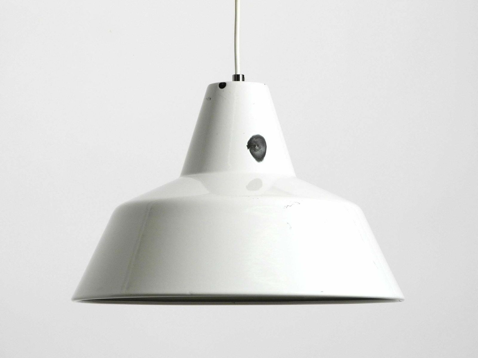 Pair Of 1950s Metal Enamel Ceiling Lamps By Axel Wedel Madsen For Louis Poulsen photo for sale