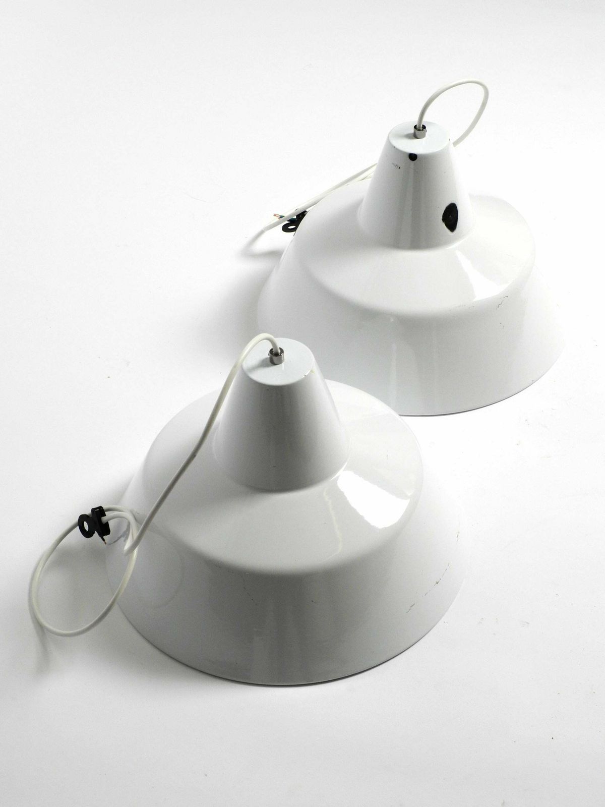 Pair Of 1950s Metal Enamel Ceiling Lamps By Axel Wedel Madsen For Louis Poulsen photo 776.0