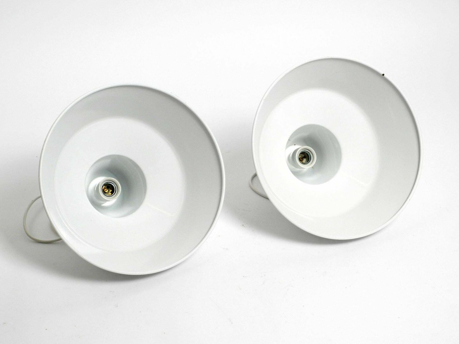 Pair Of 1950s Metal Enamel Ceiling Lamps By Axel Wedel Madsen For Louis Poulsen photo vintage