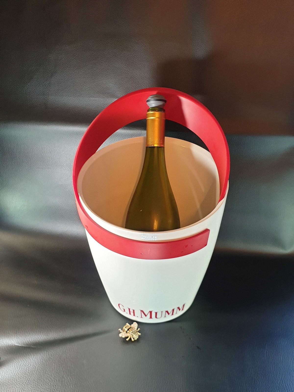 photo for sale Vintage French Champagne Bucket, G.H. Mumm Champagne, Ice Bucket, Cream Ice Bucket, Bar Cafe Restaurant Decor, Vintage Ice Bucket