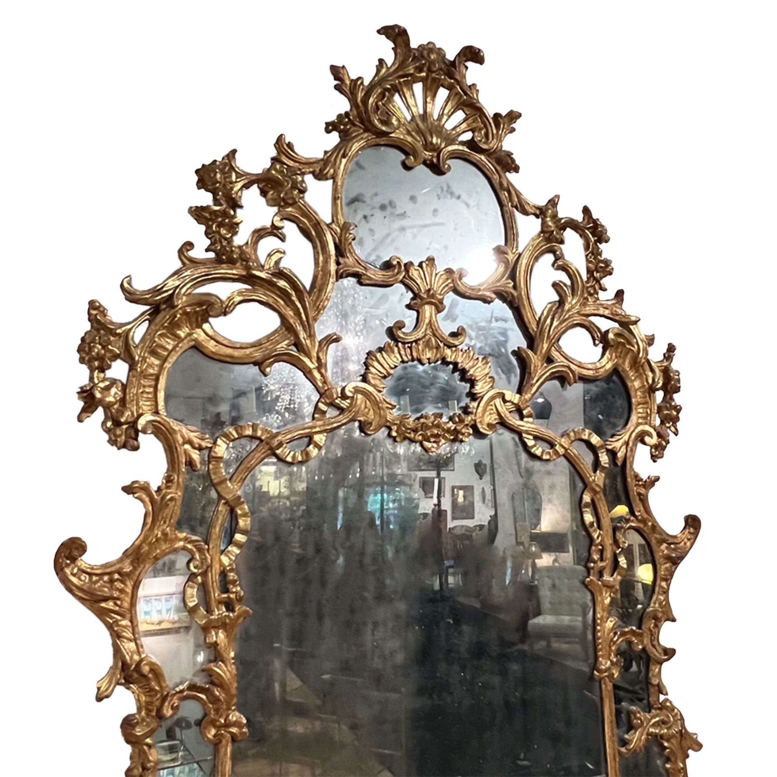 Grand Scale Carved Wood Italian Mid 18th Century Mirror photo Home Decor