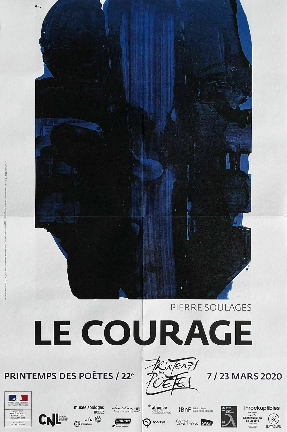 Soulages Pierre   Poster The Courage Spring Of Poets 2020 New