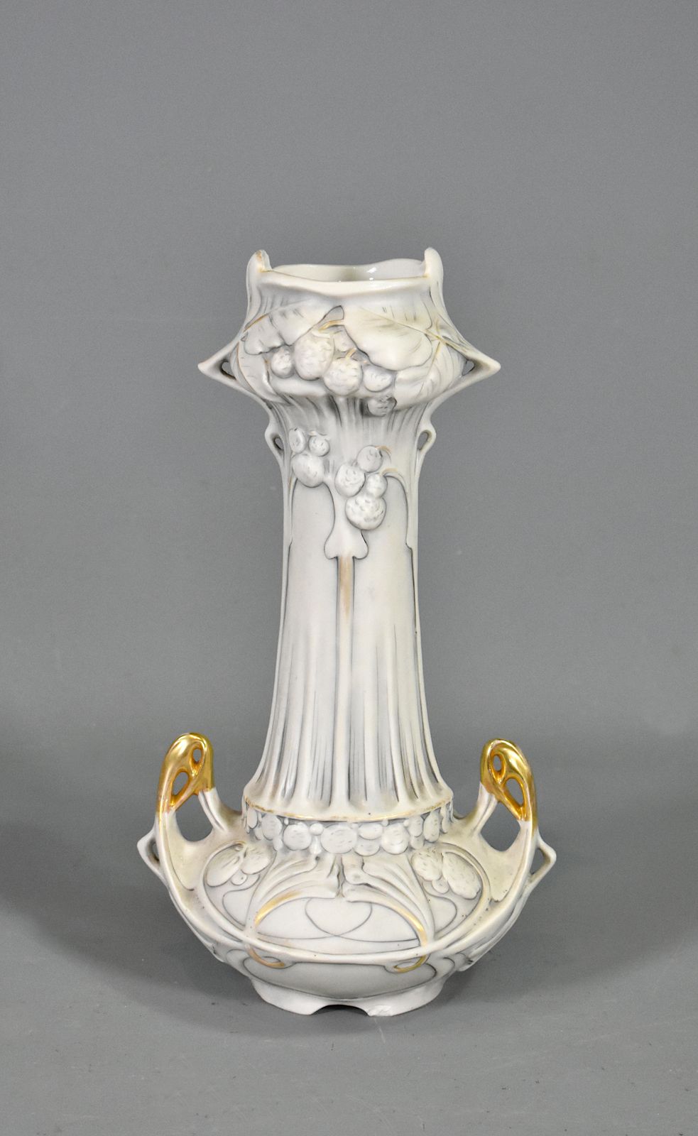 Pair Of Art Nouveau Vases Royal Dux Bohemia photo vintage