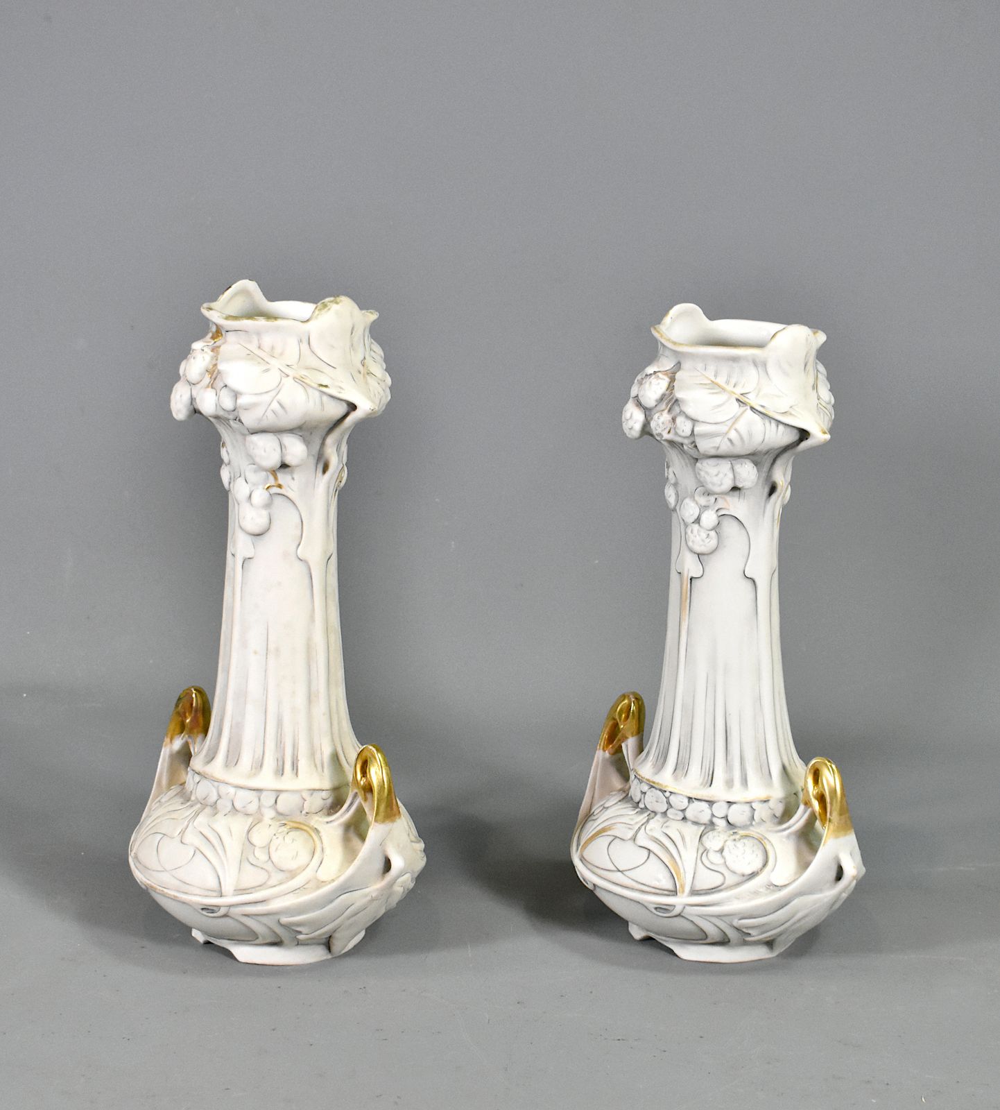 Pair Of Art Nouveau Vases Royal Dux Bohemia photo furniture