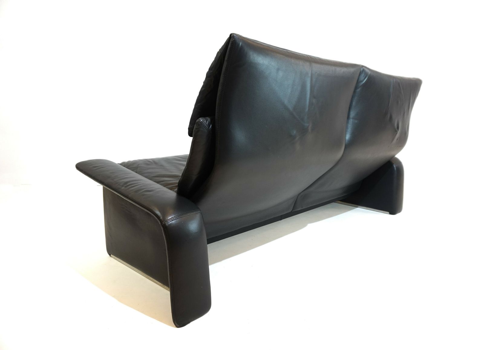 Furniture Saporiti Italia 2 Seater Leather Sofa By Giovanni Offredi photo