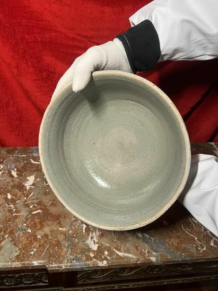 photo buy Large Cornish Studio Pottery 'Good Cheer Upon This House' Fruit Bowl