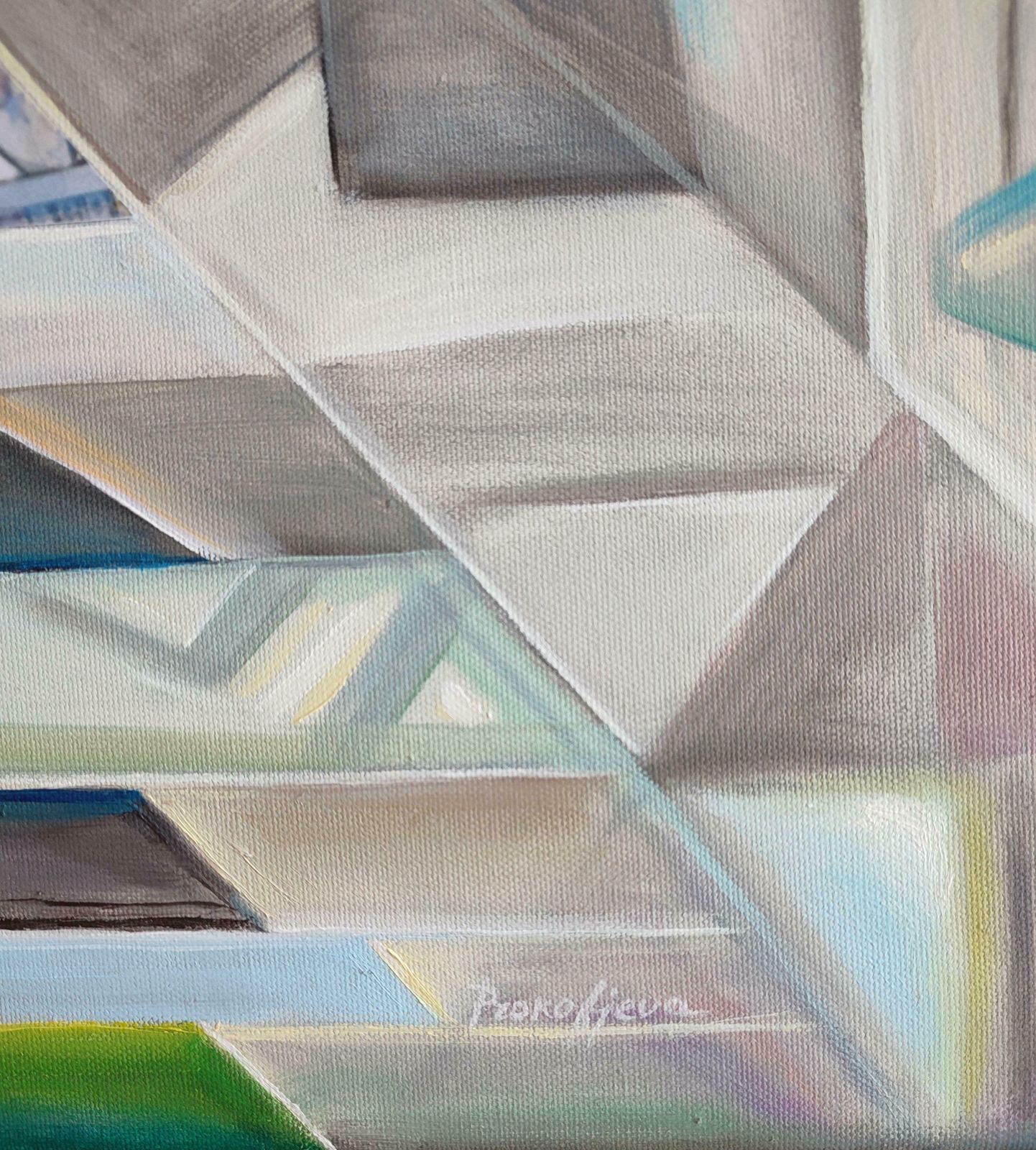 Alyona Prokofjeva Everyone Has Their Own Treasure. 2023 Oil, Collage, Canvas, 70x70 Cm 2023 photo for sale