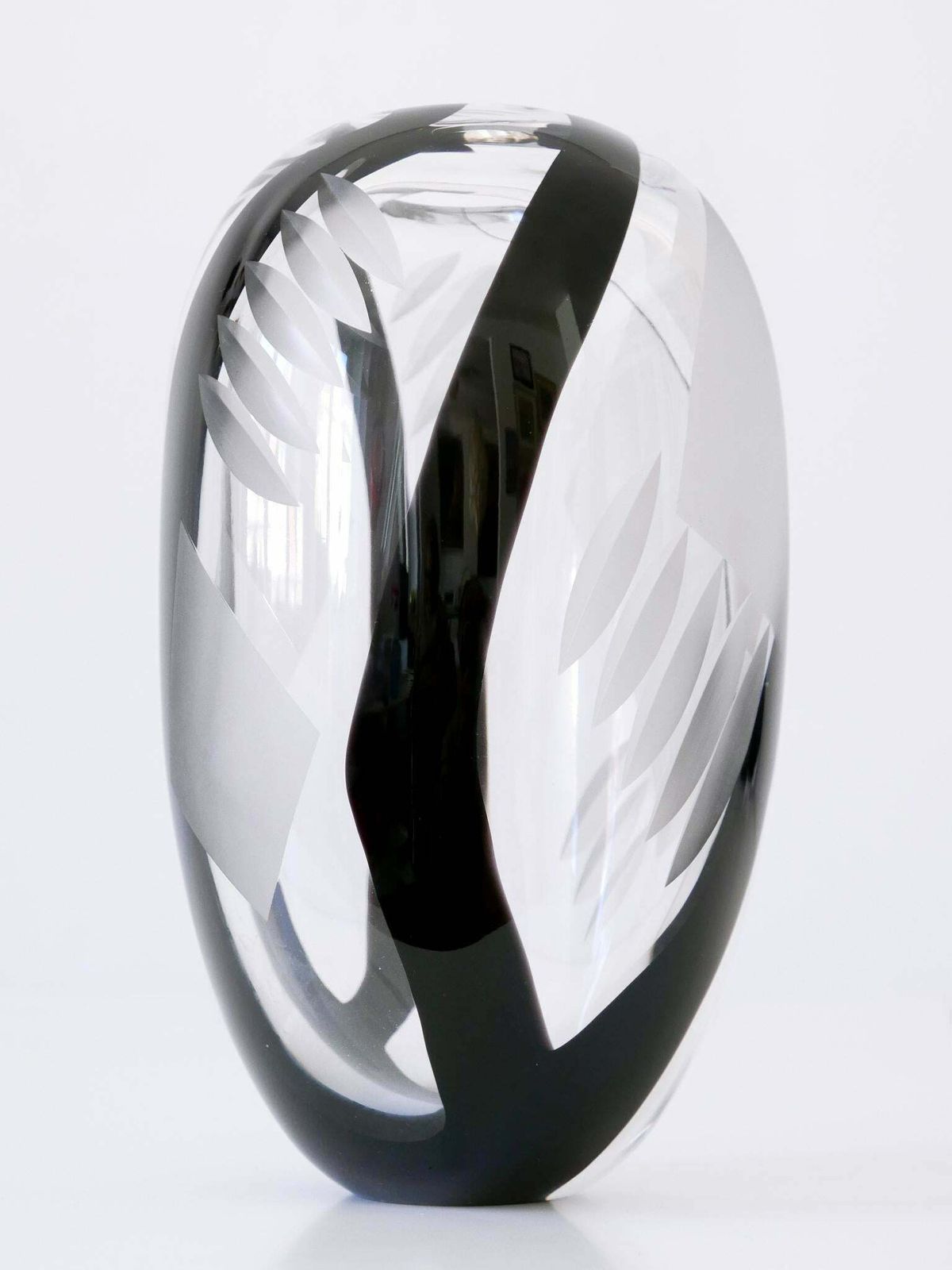 photo buy Unique Art Glass Vase By Anna Ehrer For Kosta Boda Sweden 1992 Signed