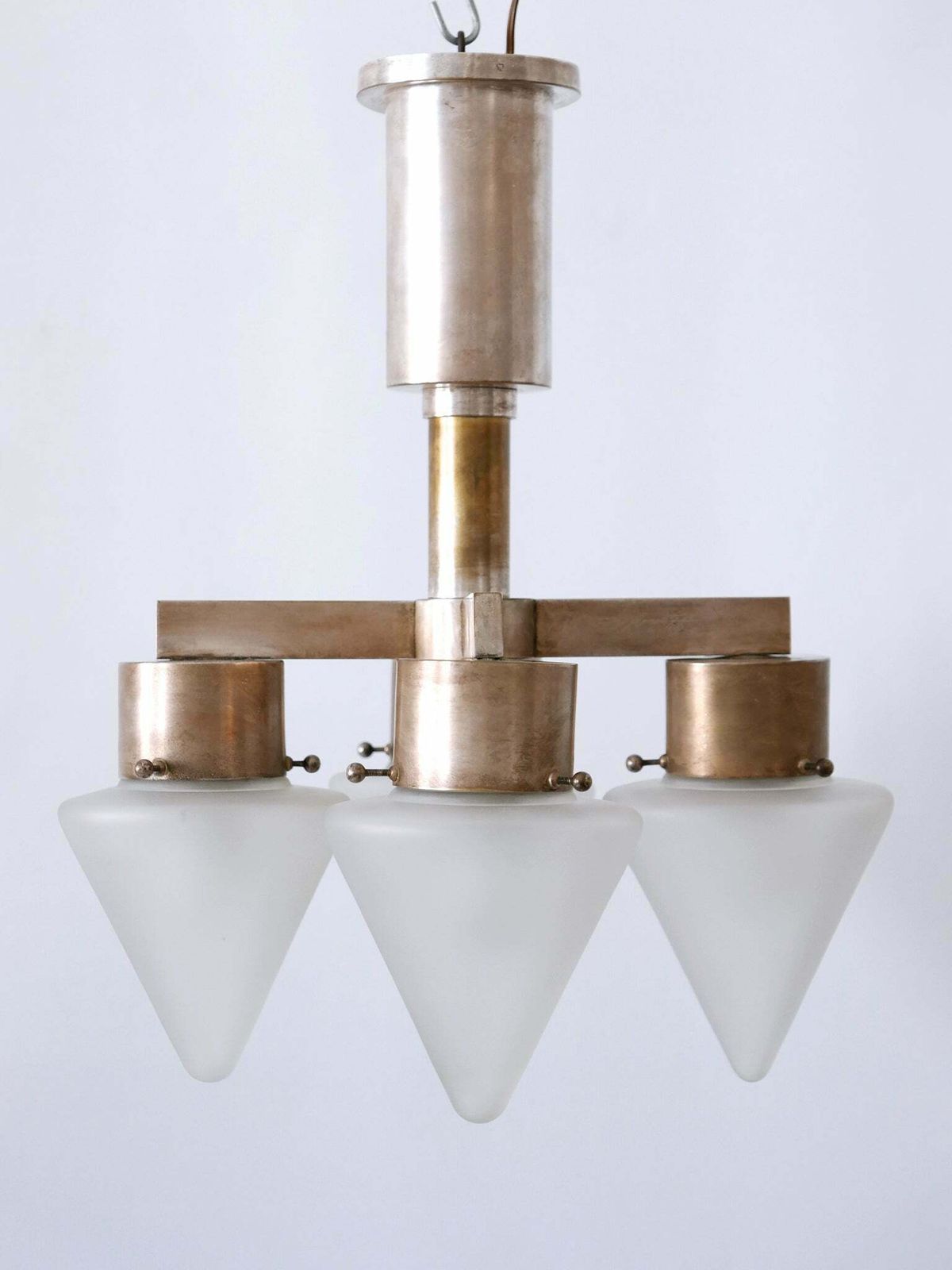 Elegant Four Flamed Art Deco Chandelier Or Ceiling Lamp Germany 1930s photo for sale