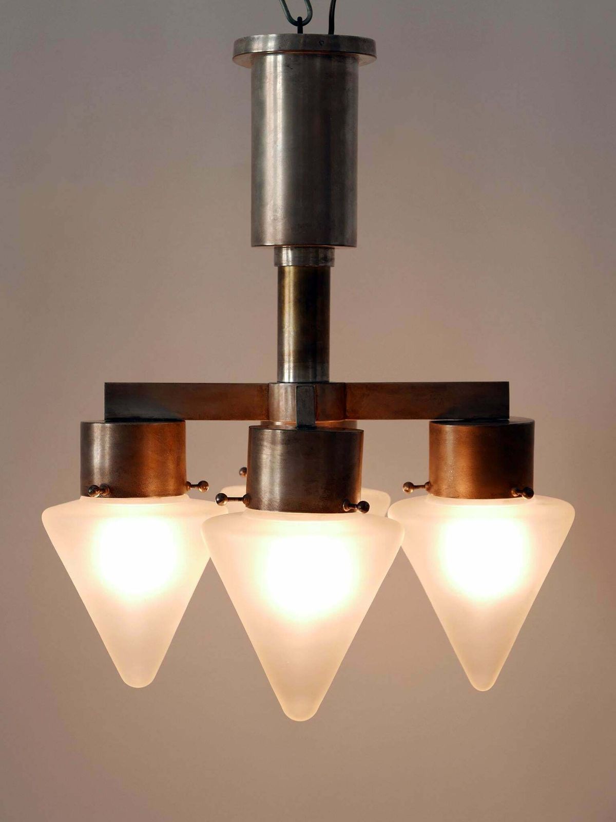 Elegant Four Flamed Art Deco Chandelier Or Ceiling Lamp Germany 1930s photo Lighting