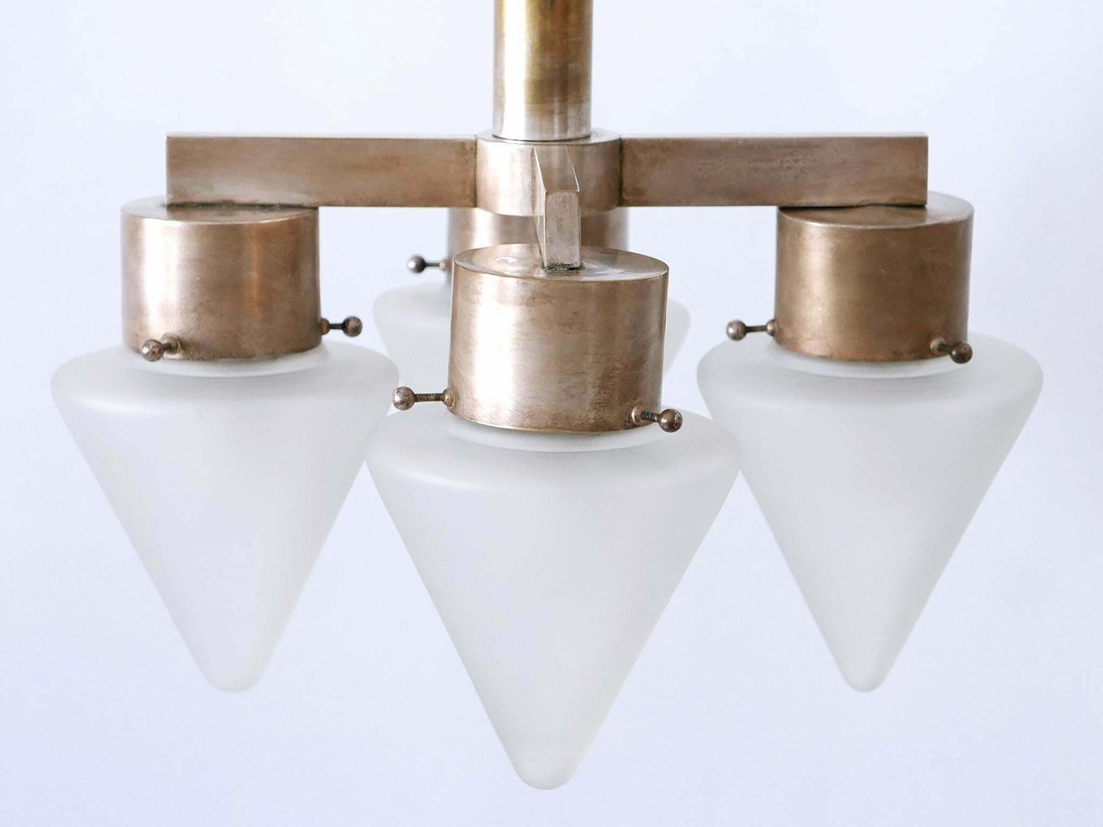 photo vinterior Elegant Four Flamed Art Deco Chandelier Or Ceiling Lamp Germany 1930s