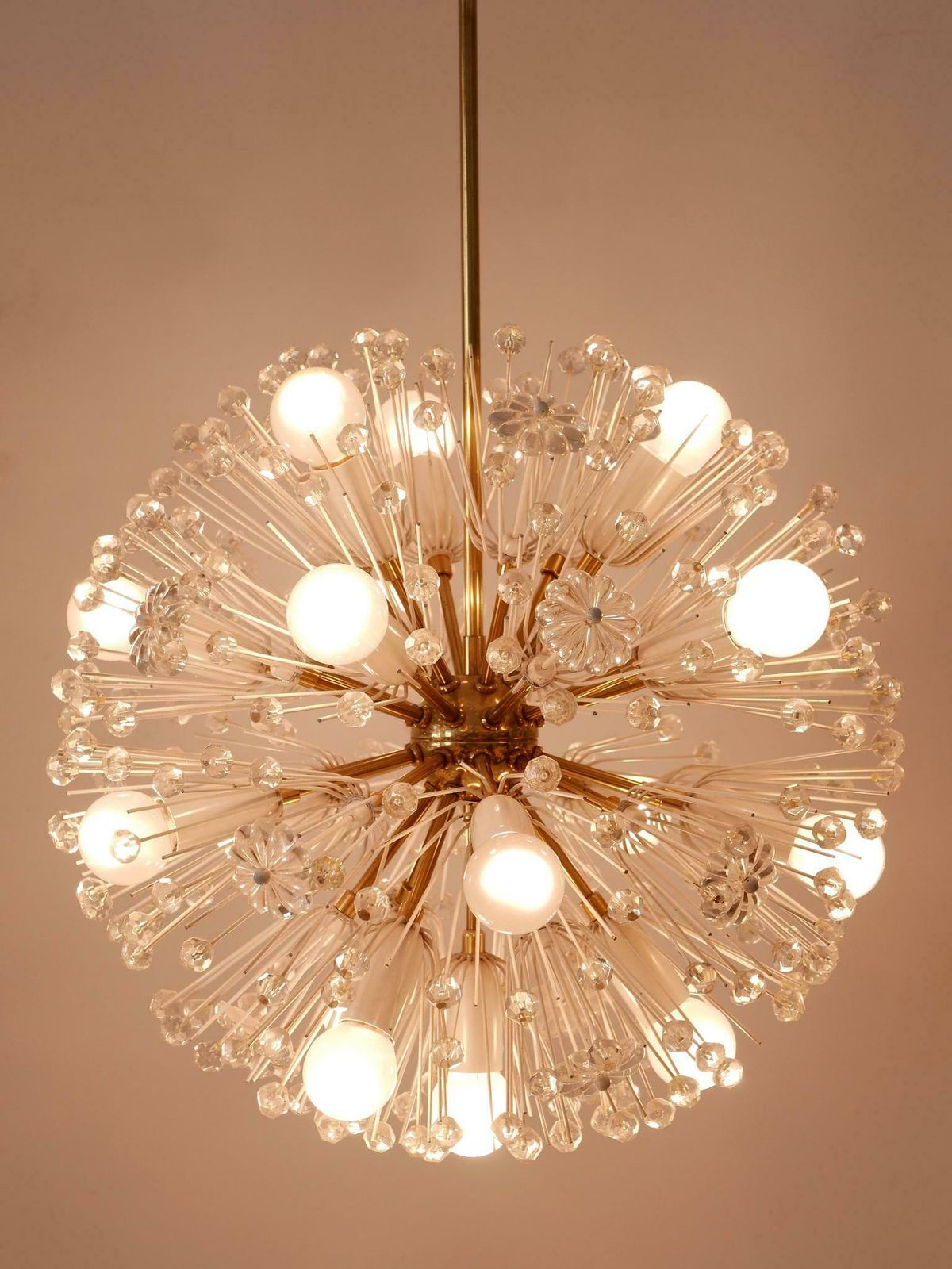 Amazing 17 Lights Chandelier Dandelion By Emil Stejnar For Rupert Nikoll 1950s photo Lighting