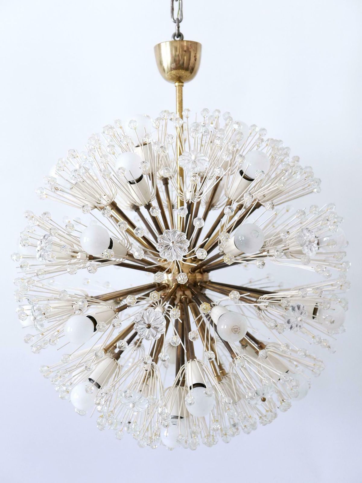 5775.0 Large 33 Lights Chandelier Dandelion By Emil Stejnar For Rupert Nikoll 1950s photo